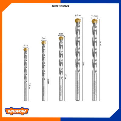 BỘ 5 MŨI KHOAN BÊ TÔNG WMJ2K01 WADFOW - HÀNG CHÍNH HÃNG