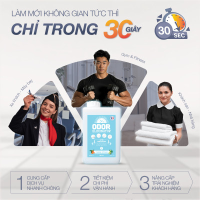 DD Xịt Khử Mùi Đa Năng ODOR ELIMINATOR - 1L - Chính Hãng Pháp