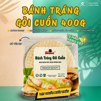 [LOẠI TRÒN] Bánh tráng gỏi cuốn Shammi tròn size 22cm túi 400g (Bánh tráng cuốn xuất khẩu)
