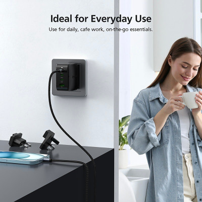 Bộ củ sạc + Cáp MicroPack POWER SERVER GaN 100W MWC-4100 Nhiều Đầu Ra 03xUSB-C Và 01xUSB-A Sạc Siêu Nhanh Nhỏ Gọn Hàng Chính Hãng