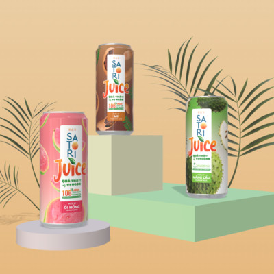 Combo 2 thùng nước ép trái cây Satori Juice nhiều vị - (250ml/lon)