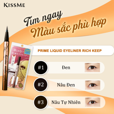 Bút Kẻ Mắt Nước Không Trôi Không Bị Lem Nét Kẻ Siêu Mãnh Kissme Eyeline (0.4 mL)