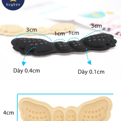 Lót gót giày 4D hình cánh bướm có mặt gai silicone chống trầy rách da và chống tuột gót chân - buybox - BBPK70