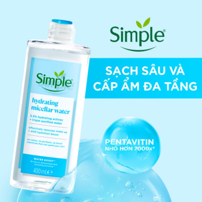Nước tẩy trang simple Sạch sâu 400ml water boost