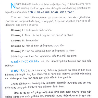 Rèn Kĩ Năng Giải Toán Lớp 6 - Tập 1 (Theo Chương Trình Giáo Dục Phổ Thông Mới)