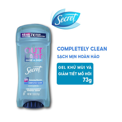 Gel Khử Mùi Secret Secret Outlast Sweat & Odor Completely Clean 48 Hour Dành Cho Nữ 73g