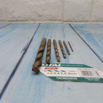 BỘ MŨI KHOAN KIM LOẠI HSS 6 CHI TIẾT 2-8MM TOTAL TACSD0605
