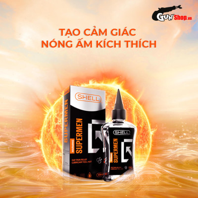 Gel bôi trơn hậu môn nóng ấm - Shell Supermen Warming - Chai 90ml
