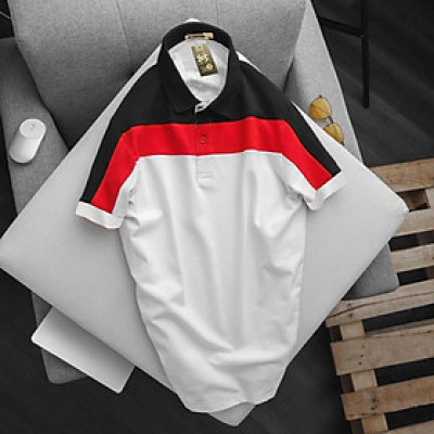 Áo thun cá sâu nam sọc màu 