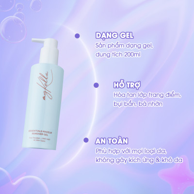 Gel Tẩy Trang myKella Làm Sạch Hoàn Hảo Lớp Trang Điểm, Dưỡng Da Khỏe Mạnh & An Toàn Cho Mọi Loại Da