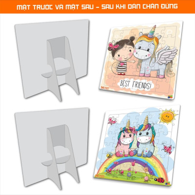 Bộ 2 Tranh Xếp Hình 36 Mảnh Để Bàn 23 x 23 cm - Minh Châu C2-006