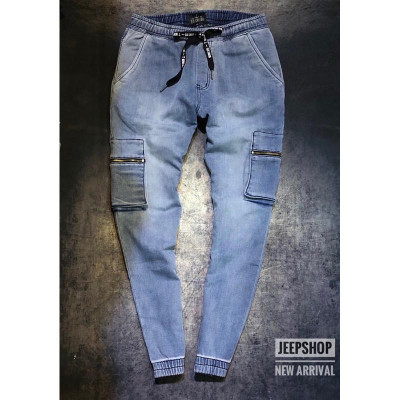 Quần Jogger Jean_túi hộp_co giãn_bo chân