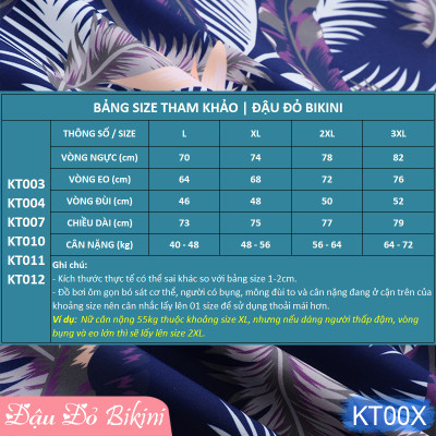 Đồ bơi áo tắm cho người trung tuổi, dáng váy quần sooc đùi dài, tôn dáng tránh lộ bụng, bikini trung niên cho mẹ cho bà size lớn | KT007