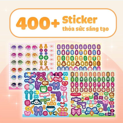 Sách - Tiệm Làm Nail - Công Chúa Hoạt Hình - 400+ Stickers Dễ Thương -  Bóc Dán Sticker Cho Bé Gái - Megabook