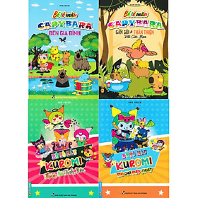 Combo Bé Tô Màu Capybara + Kuromi (HA) (Bộ 4 Cuốn)