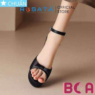 Giày cao gót nữ hở mũi 8p RO660 ROSATA tại BCASHOP đính nơ xinh xắn và thời trang, điệu đà với bề mặt vải cao cấp
