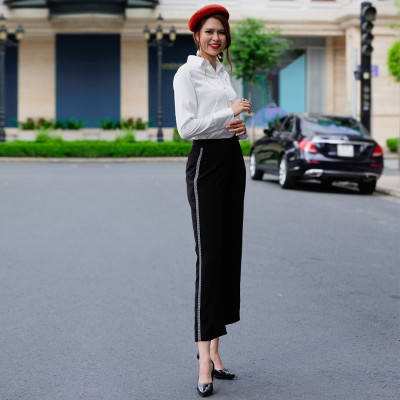 Quần Lửng Ống Rộng Quần Culottes Thời trang thiết kế Hity PAN048 (Đen Huyền Bí)