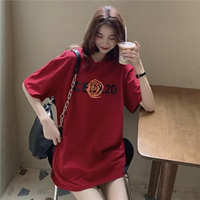 Áo pull nữ Oversize dáng dài rộng màu đỏ