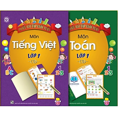 Sách - Phiếu bài tập cuối tuần Toán Tiếng Việt lớp 1 (2 quyển- bộ Cánh Diều)