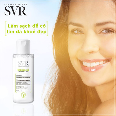 Nước Tẩy Trang Dành Cho Da Dầu, Da Mụn SVR Sebiaclear Eau Micellaire (75ml) Mini Size - Hàng Chính Hãng