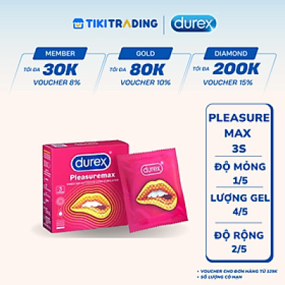 Bao cao su Durex Pleasuremax Hộp 3 Bao