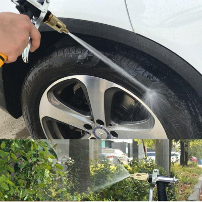  Bộ dây vòi xịt nước rửa xe, tưới cây . tăng áp 3 lần, loại 7m, 10m 206236 đầu đồng,đai+ tặng móc khoá
