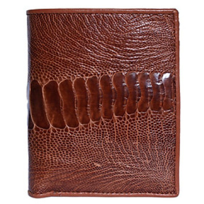 HP2458 - Bóp nam Huy Hoàng da đà điểu da chân 2 mặt da kiểu đứng màu vàng bò