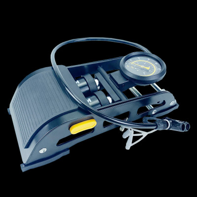 Bơm xe máy đạp chân Kiotool KP02 Bassic loại 2 xi lanh - Đồ bơm xe máy xe đạp ô tô nhỏ gọn áp lực lớn 8 bar có thể  đút cốp xe máy