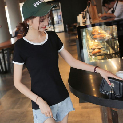 Áo Thun Nữ Basic Ôm Body Cổ Tròn Ngắn Tay Nhiều Màu Chất Liệu Cotton Co Giãn 