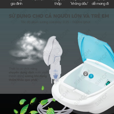 Máy xông khí mũi họng 2 trong 1 LUCASS A22 nhập khẩu chính hãng, xông khí dung, xông mũi, xông họng, bảo vệ hô hấp cho người lớn và trẻ em