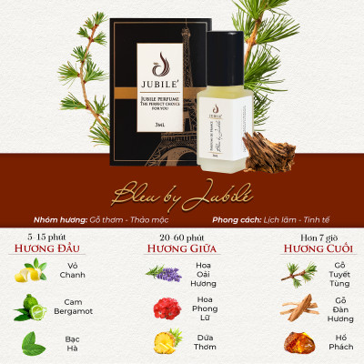 BLEU BY JUBILÉ - Tinh dầu nước hoa Pháp Nam Minisize Dạng lăn 3ml Thơm Lâu, Sang Trọng, Đẳng Cấp