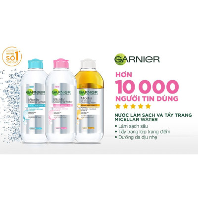 Nước làm sạch và tẩy trang cho mọi loại da Garnier Micellar Water 125ml - 400ml 