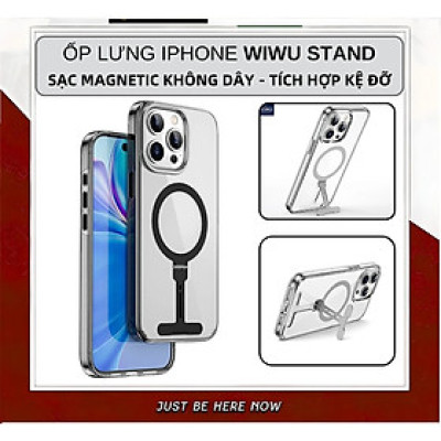 Ốp lưng sạc từ tính tích hợp kệ đỡ ẩn cho iPhone 15 Pro / 15 Pro Max / 15 Plus hiệu WIWU Stand chống sốc, chống va đập bảo vệ camera - Hàng nhập khẩu