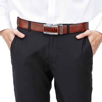 Thắt lưng nam da đà điểu Huy Hoàng 3,5P màu đen, nâu đất, vàng bò, nâu đỏ HC4401-02-03-04( đầu khóa giao ngẫu nhiên)