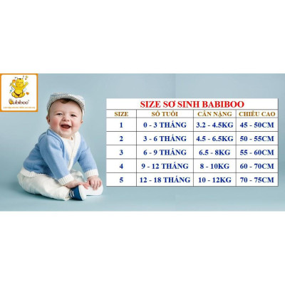 Áo sơ sinh màu ngắn cổ trụ BABIBOO BB131