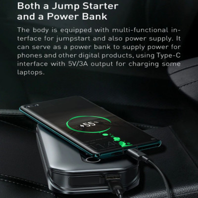 Bộ kích nô acquy kiêm sạc dự phòng 12000mAh Baseus CRJS03-01 - HÀNG CHÍNH HÃNG 