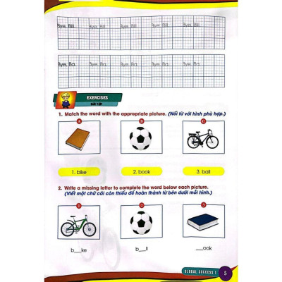 Luyện Viết Để Nhớ Từ Vựng Tiếng Anh Lớp 1 (Bám Sát SGK Global Success 1) (HA)