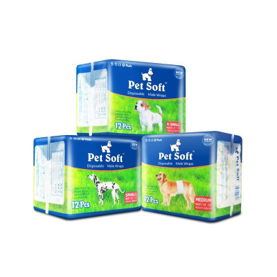 Bỉm Quần Vệ Sinh Dành Cho Chó Đực Pet Soft Bịch 12 Miếng