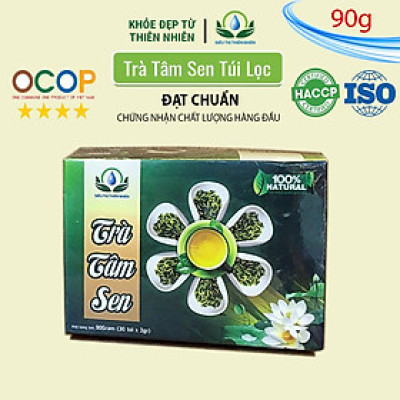 Đặc Sản Đồng Tháp - Trà tâm sen hộp 30 túi lọc 3gram, Tim sen Siêu thị thiên nhiên - OCOP 4 SAO