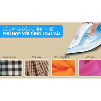 Bàn là hơi nước cầm tay Philips GC1740, công suất 2000W, phun hơi tự động, bảo hành 2 năm| Hàng Chính Hãng