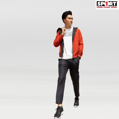 Bộ quần áo khoác gió nam thể thao AM MWS004 Sport1 có mũ, bo tay và gấu áo, siêu nhẹ, không nhăn nhàu