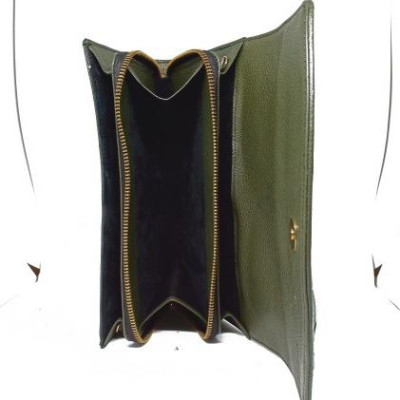 Túi đeo da đà điểu Huy Hoàng (xanh rêu) HT6419