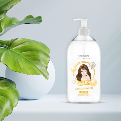 Nước Tẩy Trang Watsons Girlish Làm Sáng Da & Mềm Mại 485ml