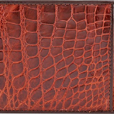 Ví Nam Da Cá Sấu Gù Đầu Huy Hoàng HT2249 (12.5 x 10 cm) - Nâu Đất