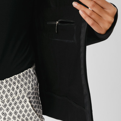 Áo khoác nữ slim 4 túi dây kéo 4044_Den