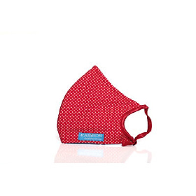 Khẩu trang Karibon Cotton lọc bụi 8 lớp Chấm Bi Đỏ 