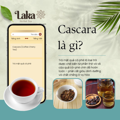 COMBO Tặng Quà - 2 Hộp Trà Cà Phê Cascara LAKA 100gr, 100% quả cà phê chín mọng