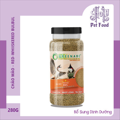 Thức ăn Chim CHÀO MÀO, Red-whiskered bulbul - Trụ giàn, Căng lửa, Mượt lông - hộp 280g