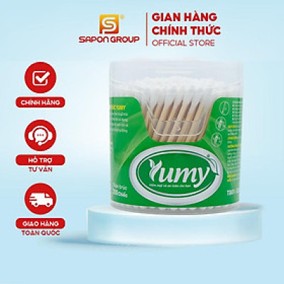 [Lố 12 hộp] Tăm bông vệ sinh người lớn YUMY thân trúc [TB01-526] hộp 200 que