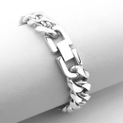 Lắc tay nam titan lặc đơn kiểu vác cạnh inox cao cấp rẻ đẹp khóa bộ cao cấp trangsucpt 13mm PTLTNA13